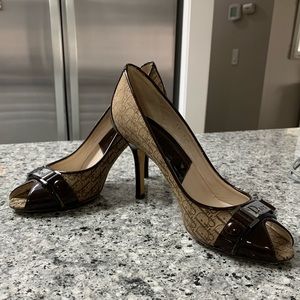 Dior monogram peep toe